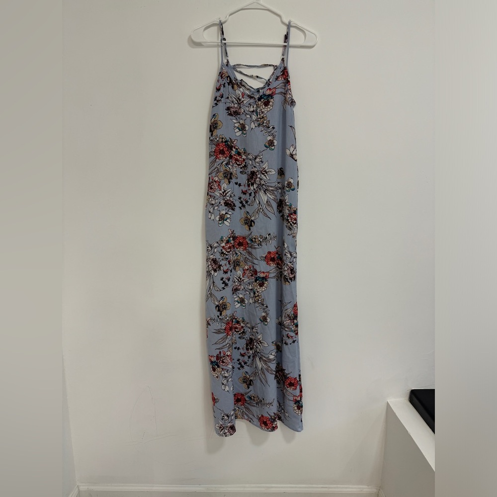 Charlotte Russe women’s blue floral small  maxi dress